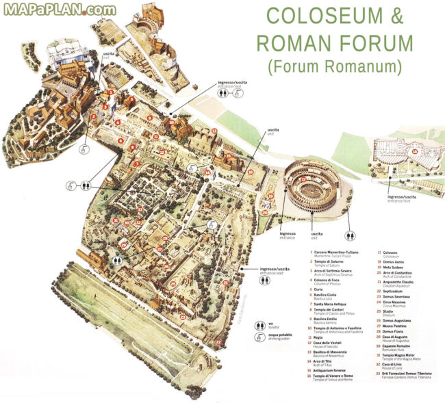 Plan Forum Romain - Les Escapades à Rome