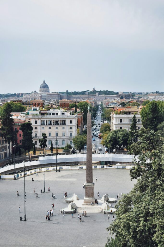 piazza del popolo vue panoramique jour