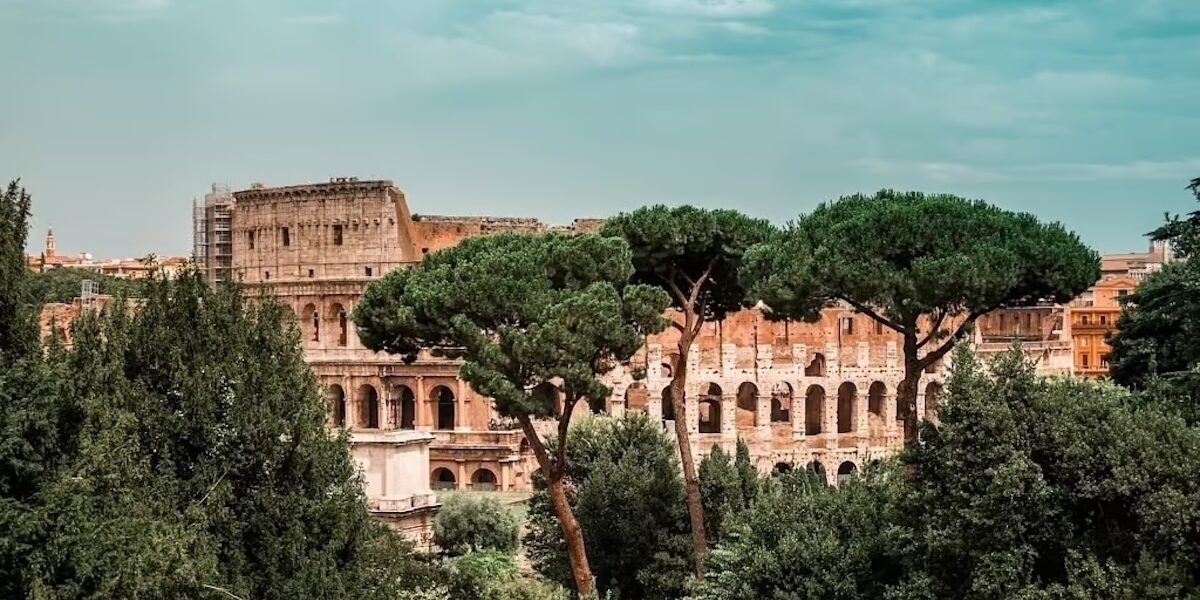 colisee vue panoramique arbres - Les Escapades à Rome